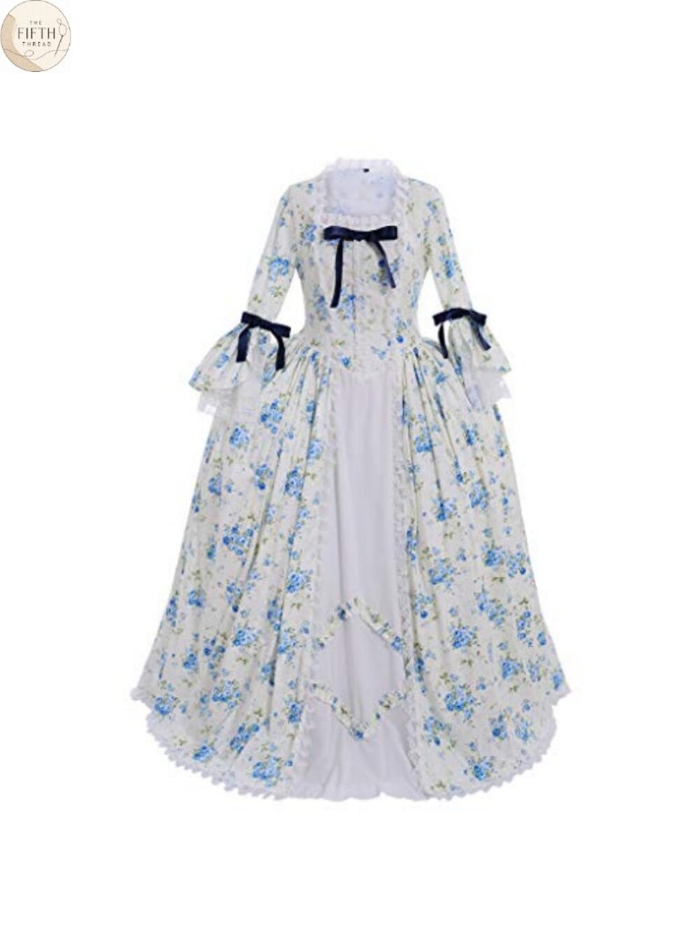 Victorian Rococo Maiden Costume Dress Polyester Satin Button Cosplay